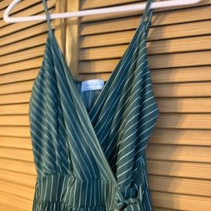 Green Striped Lightweight Romper